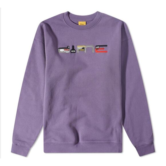 Dime Men's Micro Crew Sweat in Washed Grape - Picture 2 of 9